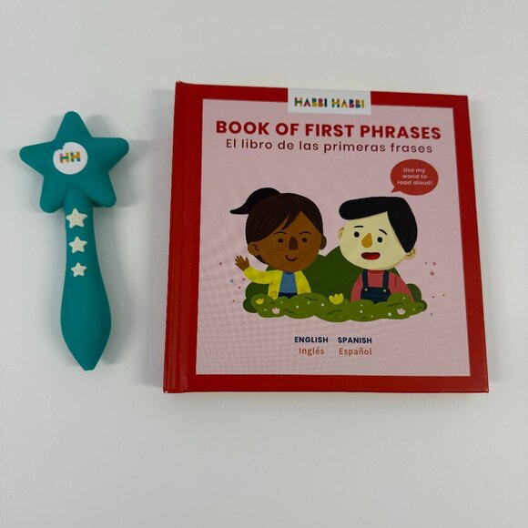 Habbi Habbi Reading Wand & English Spanish Book of First Phrases - Picture 1 of 2